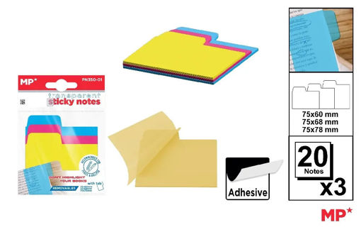 Picture of Stick Notes 60pcs Assorted Colors Separators MP