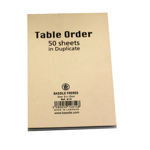 Picture of Table Order 8X12cm 2 Copies Bassile