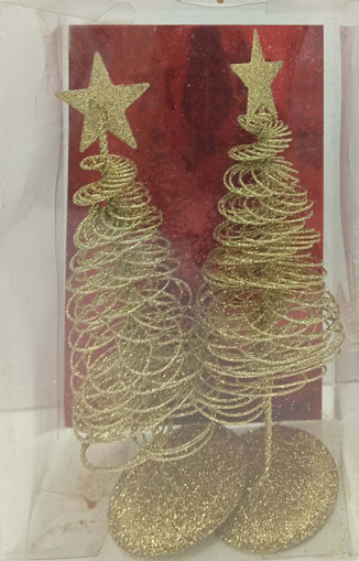 Picture of Tree Glitter Gold 2pcs Christmas