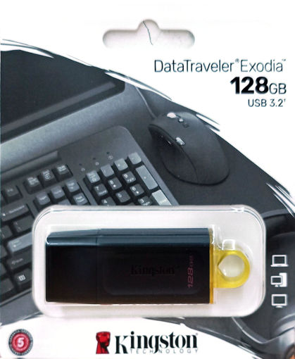 Picture of USB 128GB Black Kingstone. 3.2