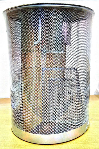 Picture of Waste Basket/ Bin (Set of 4) Silver +Desk Organise