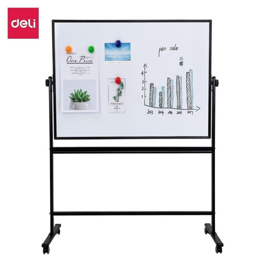 Picture of WhiteBoard 90x120cm Double Sided w Stand Deli