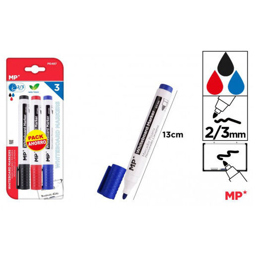Picture of WhiteBoard Marker 3colors (2-3)mm with Eraser MP