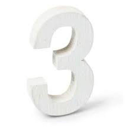 Picture of Wood 10cm White Number Hand Craft,3