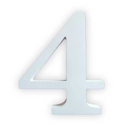 Picture of Wood 10cm White Number Hand Craft,4
