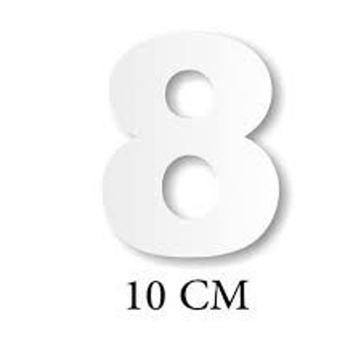 Picture of Wood 10cm White Number Hand Craft,8