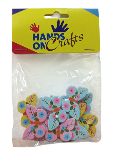 Picture of Wood 15Pcs Colored Butterfly Hand Craft