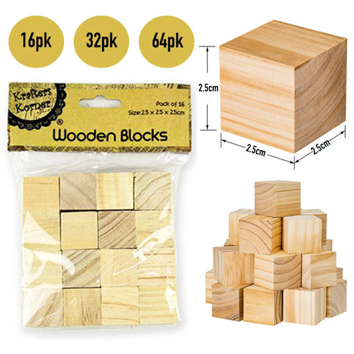 Picture of Wood 2.5cm Natural Oak 16pcs Square
