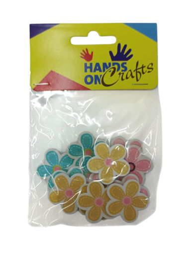 Picture of Wood 3.3cm Flower Hand Craft