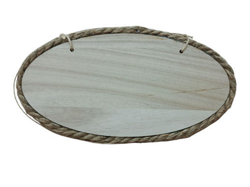 Picture of Wooden Ellipse 21*11*1cm With Hemp Rope 18bs350