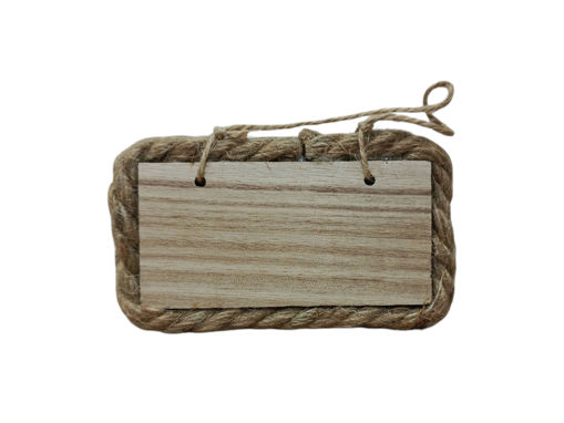 Picture of Wooden Rectangle 11*6.2*1cm With Hemp Rope 18bs346