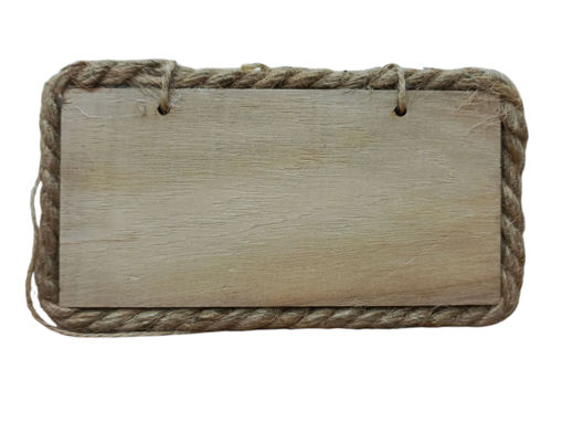 Picture of Wooden Rectangle 16*8*1cm With Hemp Rope 18bs347