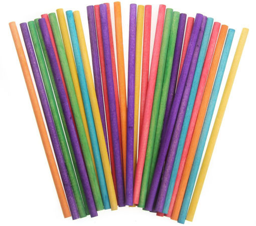 Picture of Wooden Sticks (Set of 30) Colored Round Craft for