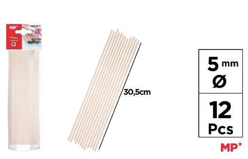 Picture of Wooden Sticks 12cm 5mm Round MP