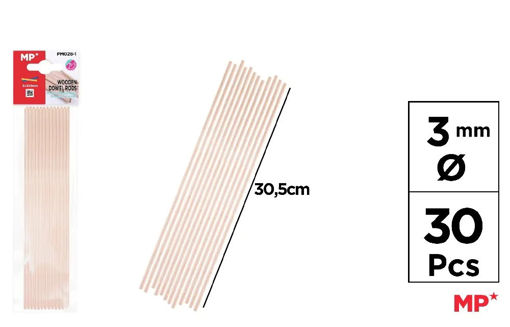 Picture of Wooden Sticks 30cm 3mm Round MP