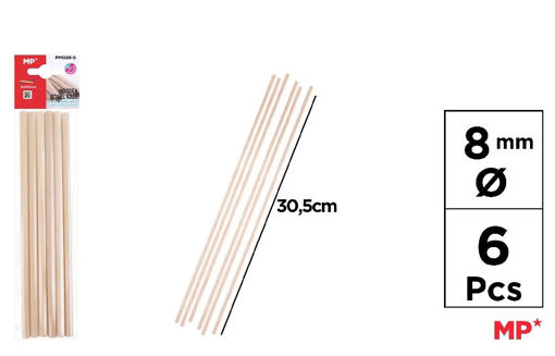 Picture of Wooden Sticks 6cm 8mm Round MP
