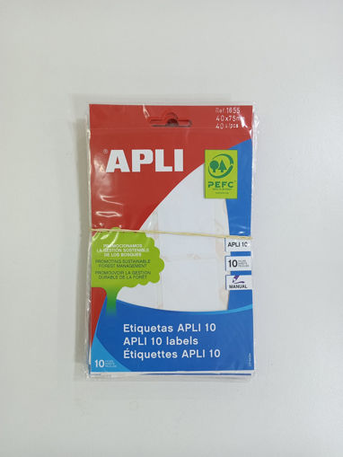 Picture of Office label 40x75mm White 40pcs Apli