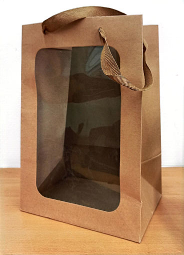 Picture of Bag for gift 20x30cm Kraft With Window
