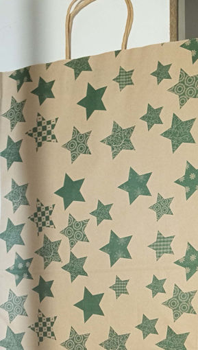 Picture of Bag For Gift 35x45cm Kraft Stars
