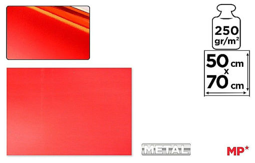 Picture of CardBoard 50x70cm Red 250gr Metallic