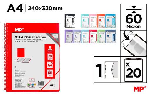 Picture of Clear Book A4 20pockets Assorted Colors 60mic Spir