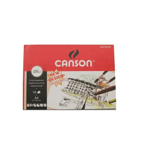 Picture of Drawing Paper A4 16 Sheets White 220g Canson