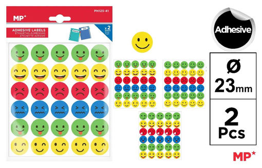 Picture of Office label Stickers (Set of 2) Multi Colors Smil
