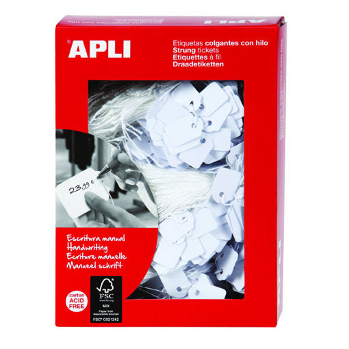 Picture of String Tags (Set of 100) White 13x20mm APLI