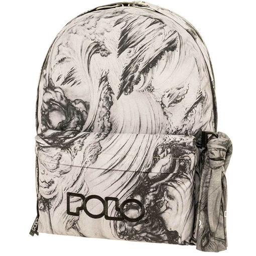 Picture of Backpack Multiple Comp. Large Grey Double scarf Po