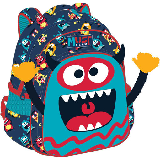 Picture of Backpack Small Boys 2Compartments Monster Must