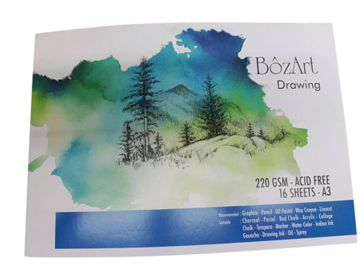 Picture of Drawing Paper A3 16 Sheets White 220g Bozart