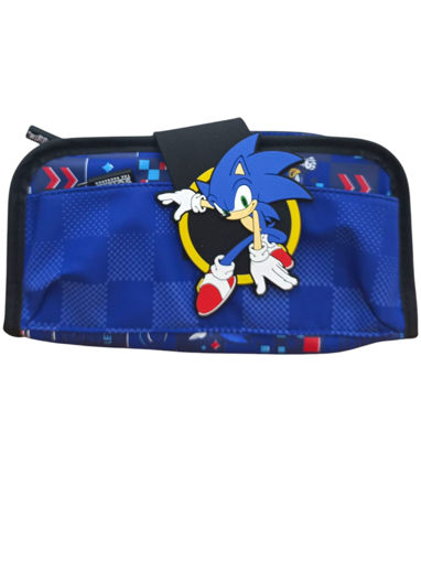 Picture of Pencil Case 3 Comp Dark blue Sonic Smiggle