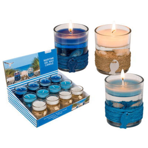 Picture of Gel wax candle in glass 5x6 cm 3 colors