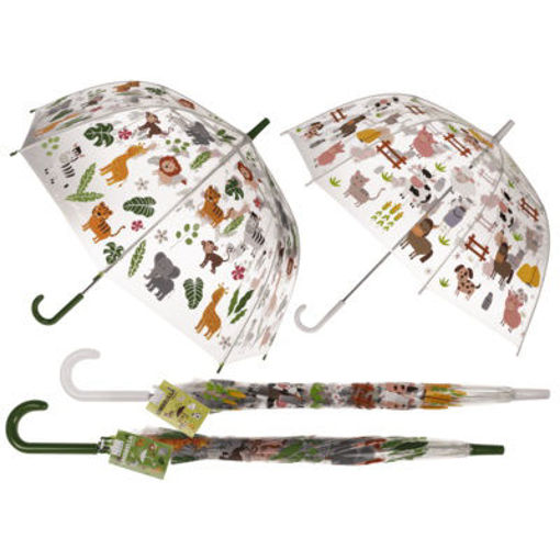 Picture of Transparent Kids Umbrella 72cm(forest animals/farm