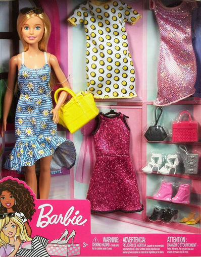 Picture of Barbie Age 3+ Mattel Fashion Doll and 4 Looks