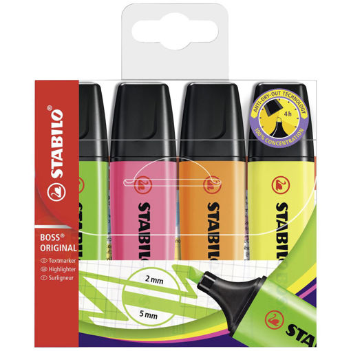 Picture of Highlighter Assorted 4colors Stabilo Boss Original