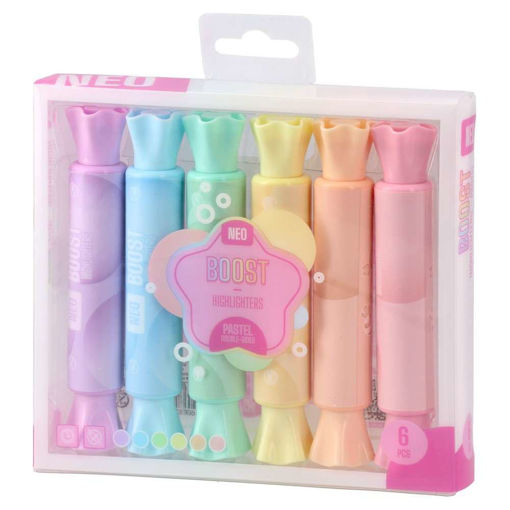 Picture of Highlighter Assorted 6colors Pastel Twin Tip Stato