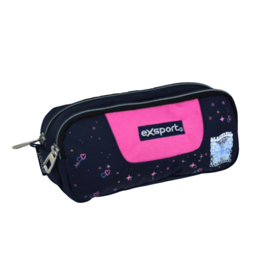 Picture of Pencil Case 2comp Slogan Girls Exsport