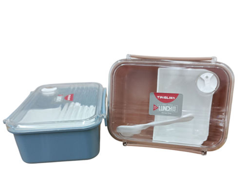 Picture of Lunch Box 19x14cm 5cm Plastic With Spoon