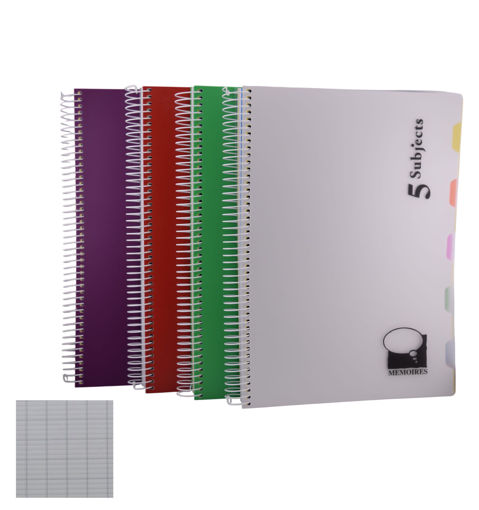 Picture of 5 Subjects Spiral A4 144 Sheets 90gr Spiral MEMOIR