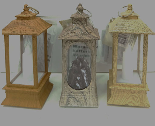 Picture of Lantern winter scene brown , white