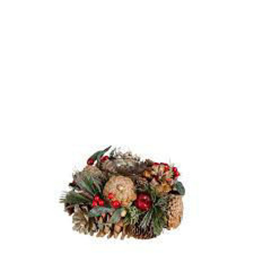 Picture of Candleholder green and red with wooden stand