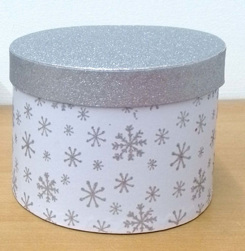 Picture of storage box snowflake silver medium