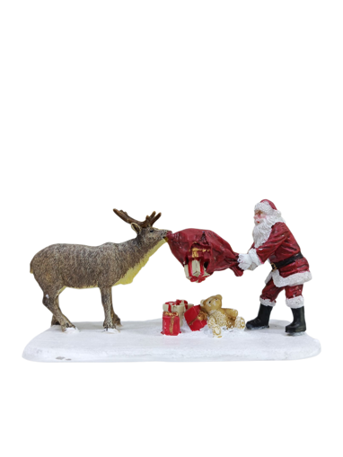 Picture of Reindeer teasing santa 610041