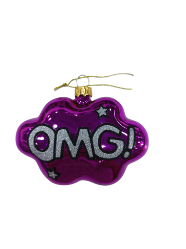 Picture of Disco ornament omg glass purple