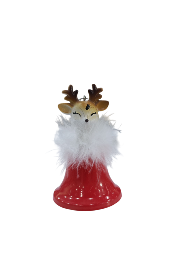Picture of Ornament deer head with red bell 2 assorted