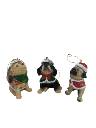 Picture of Ornament dog brown 3 assorted