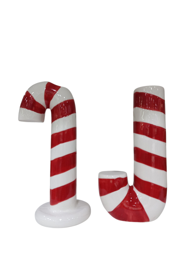 Picture of Vase candy cane red porcelin