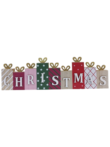 Picture of Decoration present christmas pink red 2 assorted