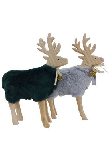 Picture of Decoration reindeer d,green /grey 2 assorted